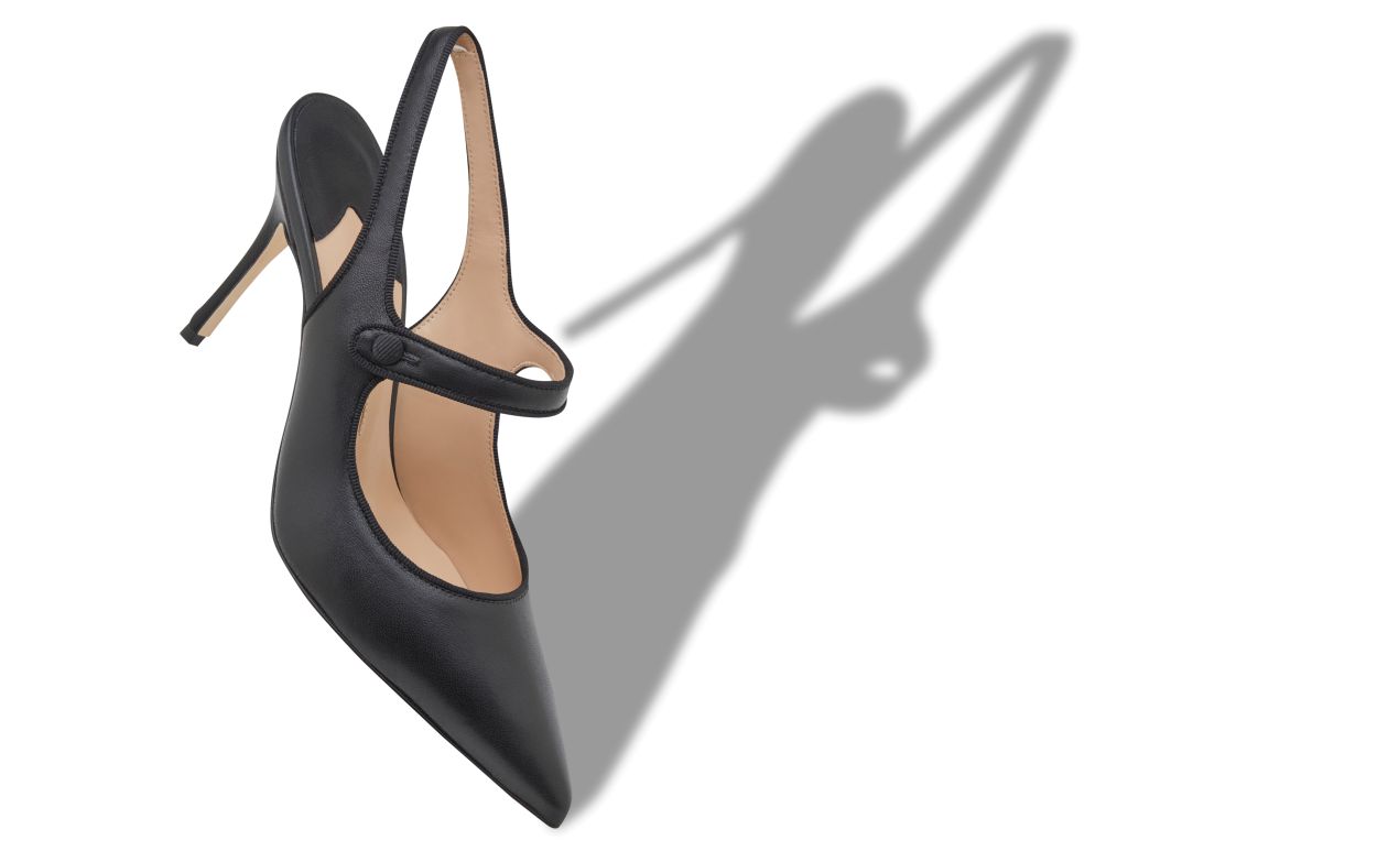 Pumps Punta Tonda in Pelle Nappa Nero