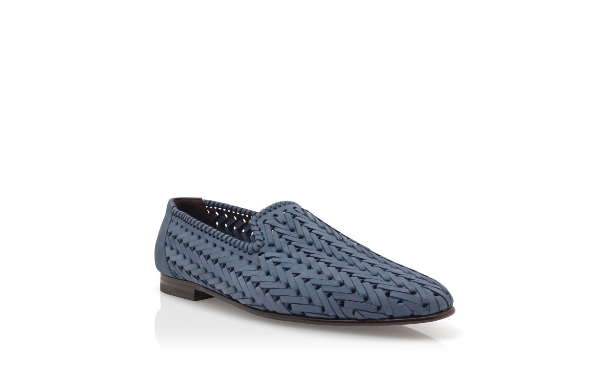 Loafers in Pelle Nubuck Azzurro Chiaro