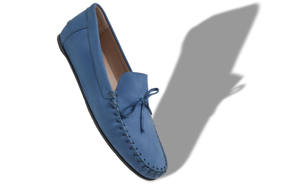 Scarpe da guida in nubuck blu