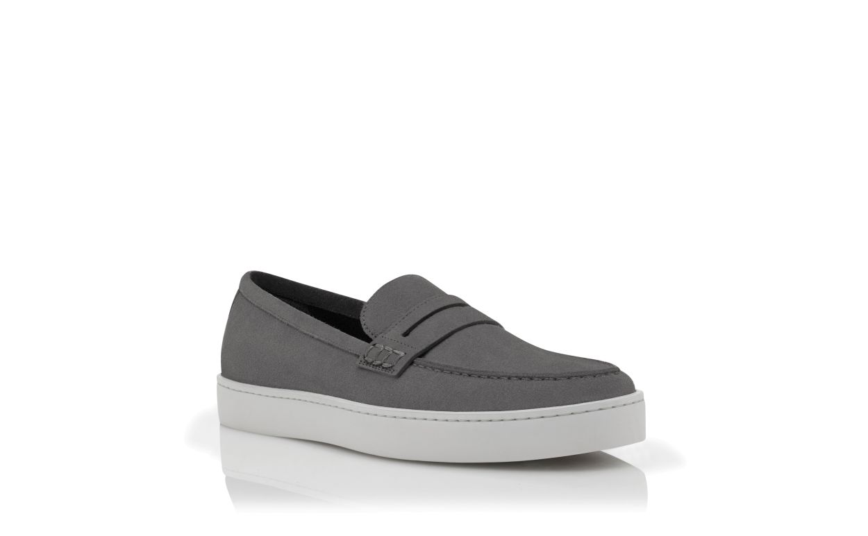 Mocassini in Suede Grigi Slip On