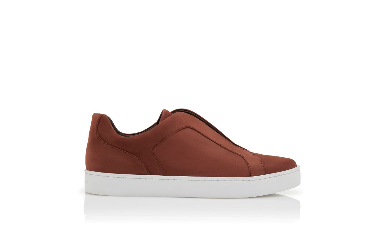 Sneakers in pelle di vitello marrone