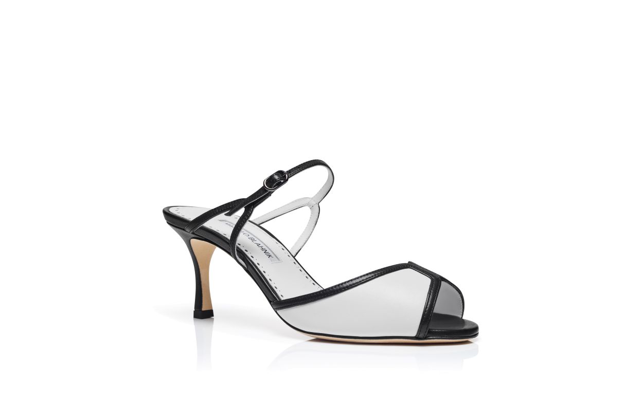 Mules in Pelle Nappa Nero e Bianco
