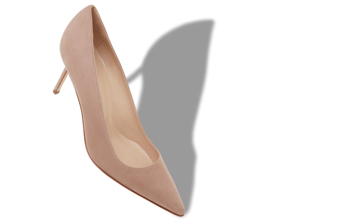 Pumps in Pelle Suede Beige Chiaro