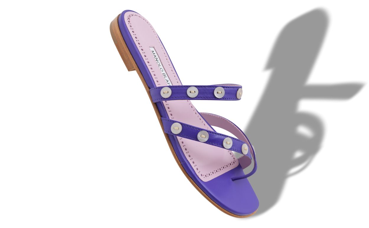 Sandali Piatto in Pelle Nappa Viola