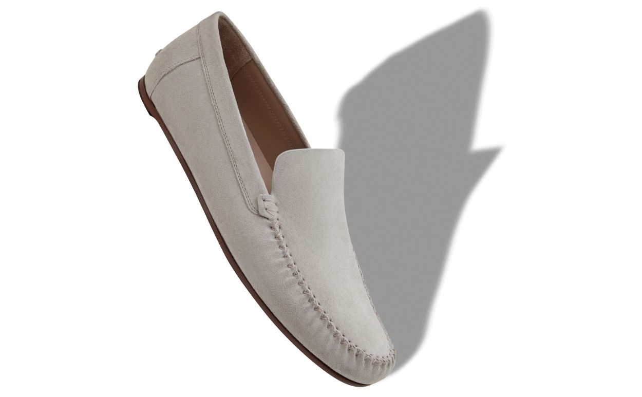 Pantofole in Suede Grigio Chiaro