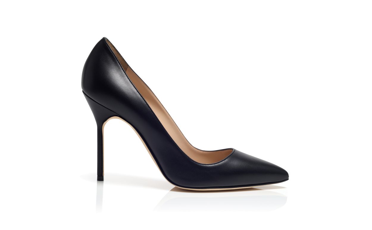Pumps Punta Tonda in Pelle Nappa Nero