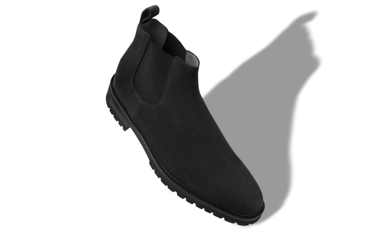 Stivali Chelsea in Pelle di Vitello Suede Nero