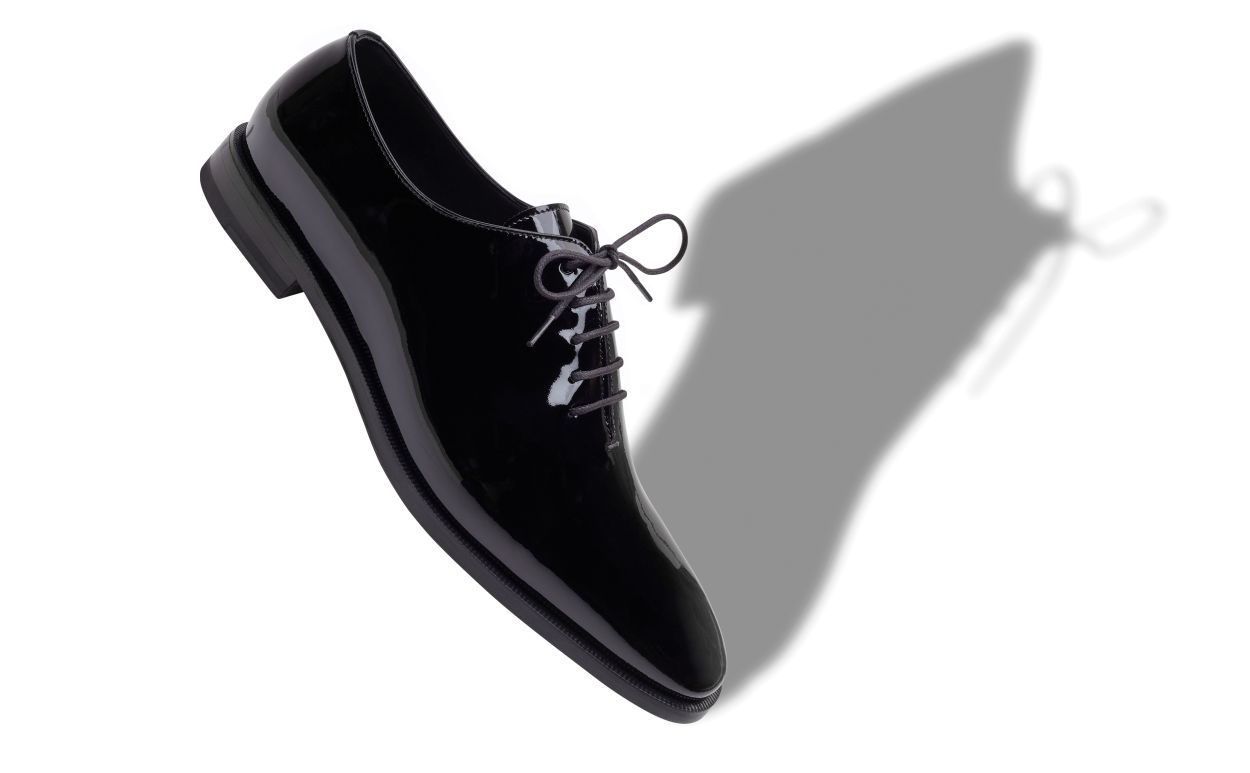 Scarpe in pelle di vitello nera con lacci