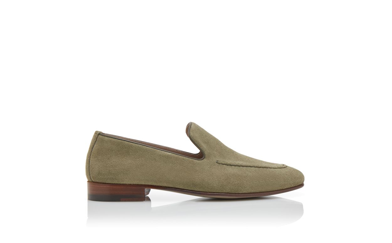 Loafers in Suede Khaki